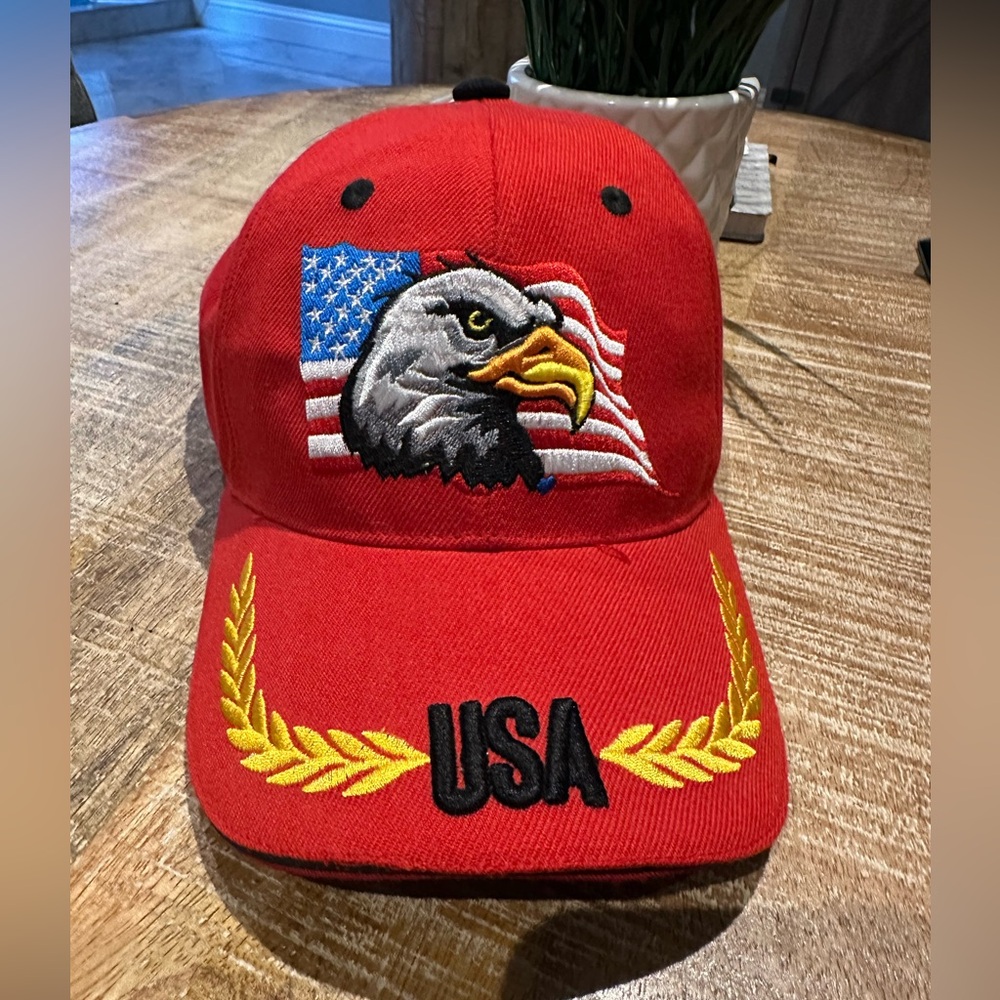 Vintage USA American Eagle Flag Embroidered Adjustable Cap 🇺🇸